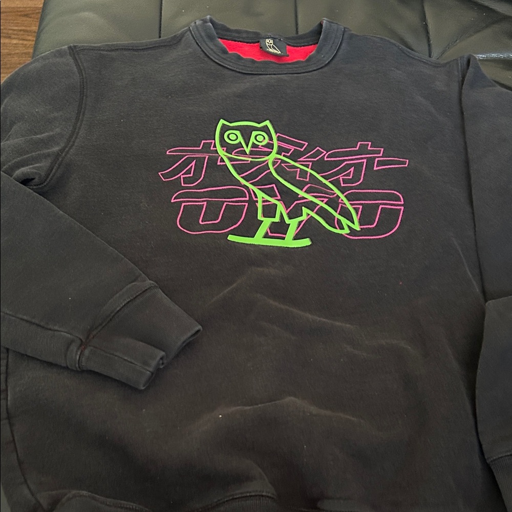 Rare OVO Neon Lights Owl Logo Crewneck Japan Exclusive
